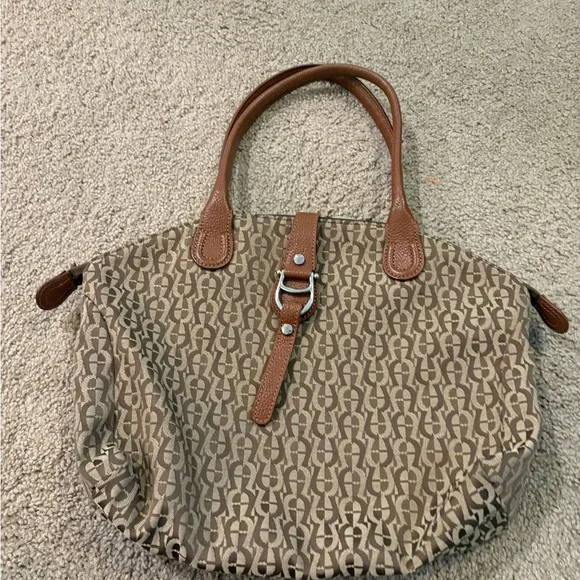 Etienne Aigner Brown Monogram Tote - Picture 1 of 2